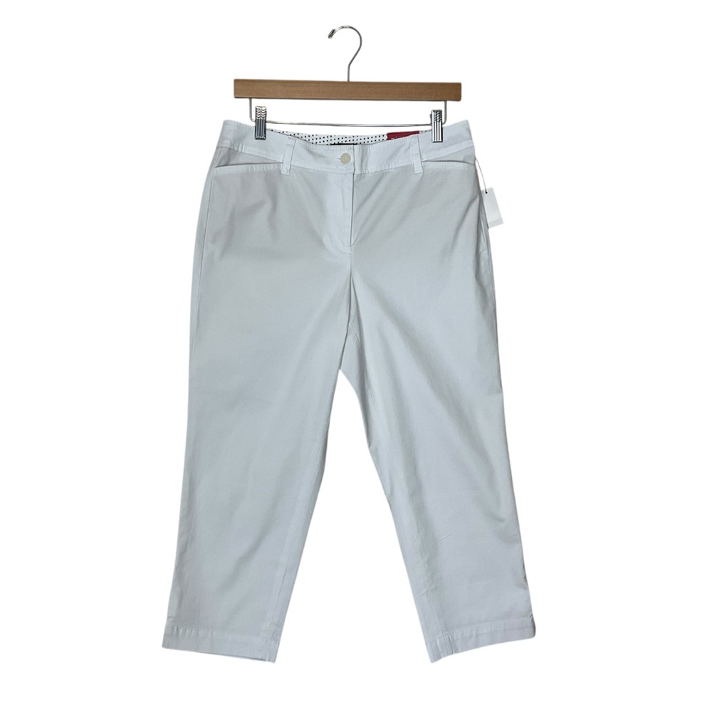 TALBOTS sz 8P Perfect Crop Pants Curvy Pockets Classic White NWT